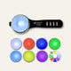 Twiggy Tags TrekBright Dog Safety Light with blue illuminated lens, black silicone strap and seven colour modes