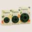 Small, Large and XL green Woof Pupsicle dog enrichment toys shown together in retail packaging