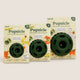 Small, Large and XL green Woof Pupsicle dog enrichment toys shown together in retail packaging