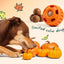 Dog licking an orange Woof Pupsicle beside pumpkins, with refill treats shown in the promotional image