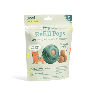 Small bag of Woof Pupsicle Peanut Butter and Banana Refill Pops for the Small Pupsicle toy