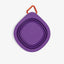 Zee.Dog GoBowl in Peak purple shown folded flat with an orange carabiner