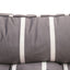 Grey Velvet Stripes Square Pet Bed - SMALL