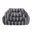Grey Velvet Stripes Square Pet Bed - SMALL