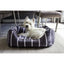 Grey Velvet Stripes Square Pet Bed - SMALL
